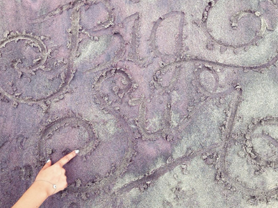 Beach Lettering: Big Sur beach big sur cali california hand lettering lettering pfeiffer beach purple roadtrip sand typography