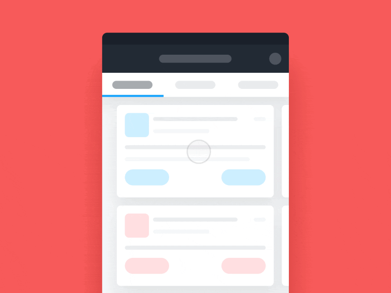 Tabs II animation button gif minimal mobile navigation principleformac prototype tabs ui ux wireframe