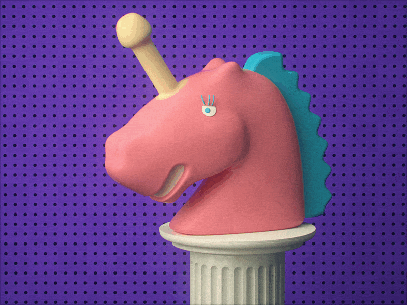 Uniporn character cinema 4d gif horn octane penis unicorn