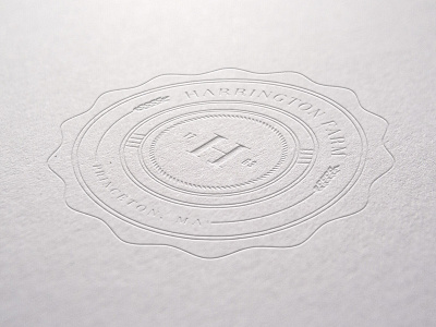 Harrington Farm Seal design letterpress seal wedding