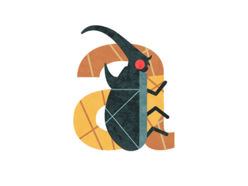 Rhinoceros beetle a bug letter rhinoceros beetle