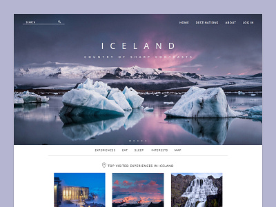 Landing Page categories flat landing photos travel web web design