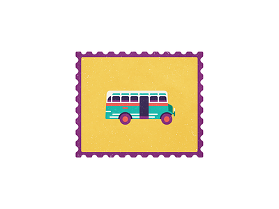 Big Belly Bus big belly bus bite pu bus car illustration myanmar post stamp transportation yangon