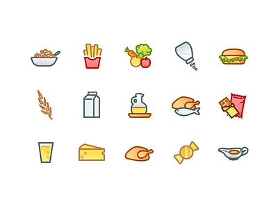 Food Icons diet food health icons