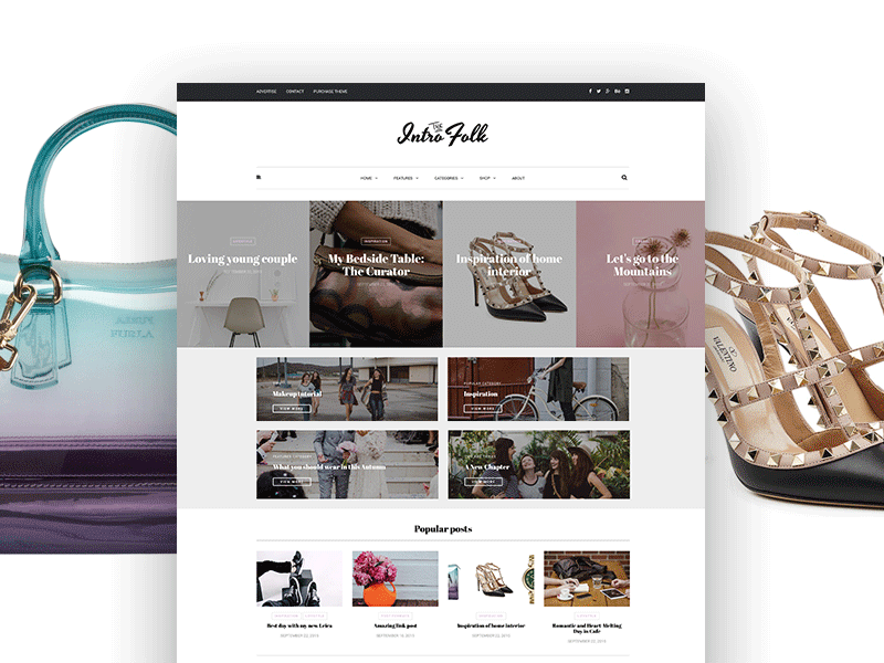 Introfolk - Fashion blog construction creative design fashion hero magazine minimal slider web wordpress