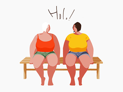 Hola hello hola illustration summer woman