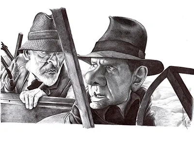 Indiana Jones and the Last Crusade avatar ballpoint caricaturas caricature caricatures digital humour indiana jones movie pen portrait