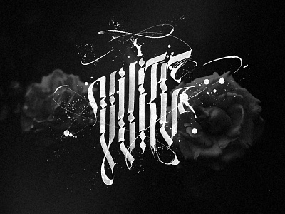 YUNG calligraphy type lettering parallelpen script type typography yung