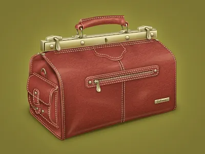 Valise bag icon leather old valise vector