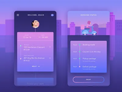 Mobile app Delivery app clean delivery icon illustration inspiration ios mobile taxi timeline ui ux