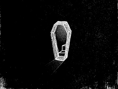 Into It. Over It. coffin death illustration into it over it open casket poster rock poster screen printing stairs