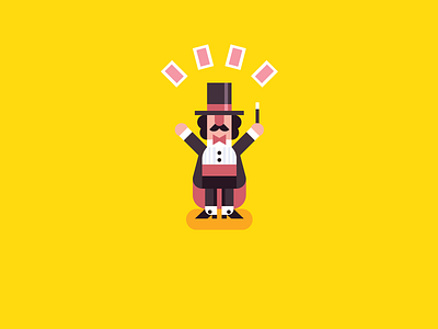 L'il Magic Man. character design flat magic magician vector