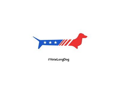 Vote Long Dog logo longest dog parody political puppy satire weiner dog