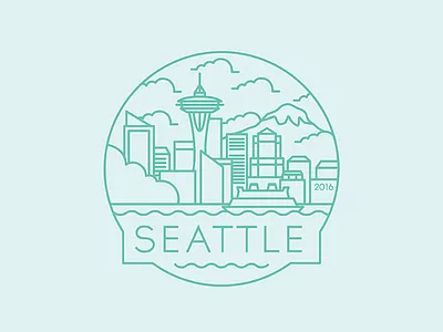 Seattle - Travel Badge badge city design ferry icon illustration seattle space needle travel washington