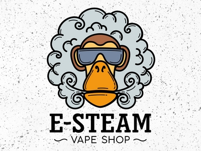 Vape shop logo monkey steam vape vaping