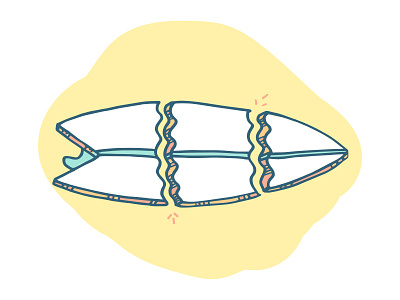 Surfboard 2d broken drawing illustration moo ocean sketch surf surfboard surfing waves