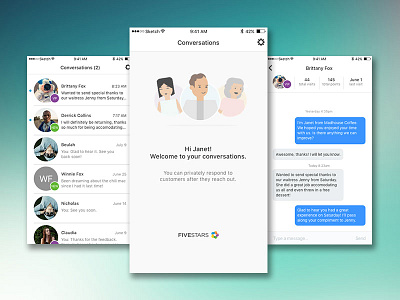 Conversations - Chat UI conversation fivestars merchant smb