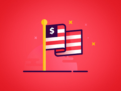 U$A america dollar flag icon identity illustration payments stars stripes united states usa vector