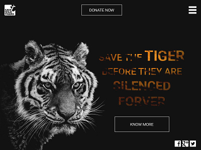 #dailyui #003 : Landing Page 003 black cause dailyui landing page tiger