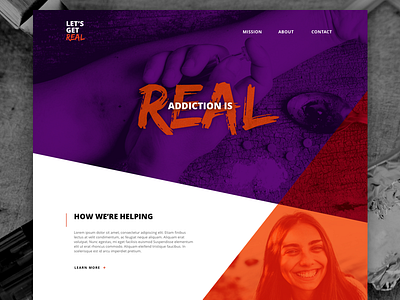 Let's Get Real homepage landing page layout website