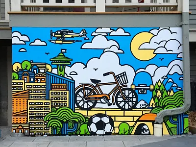Backyard Fun backyard fun mini mural patio practice seattle seattle stuff