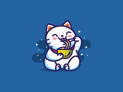 Neko cat cute fun lucky neko noodle