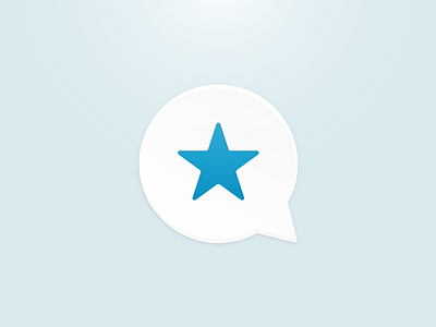 Review icon blue bubble chat comment icon reputation reveiws review star white