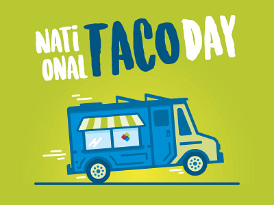 National Taco Day branding day driving fast illustration markeitng national nettra taco truck vector