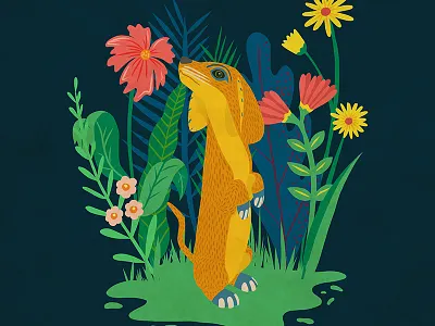 Olive dachshund floral plants