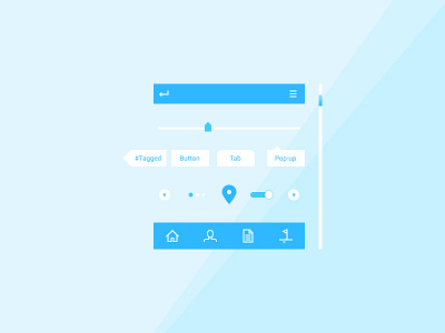 Components UI kit bar blue button components location nav pin scroll stepper switch ui kit