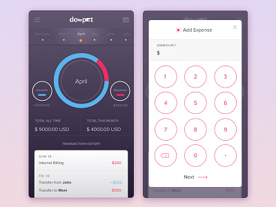 Dompet Wallet app expense free freebies income ios management money sketchapp ui ux wallet