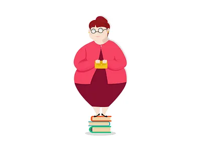 Edna character illustration lady pink vector