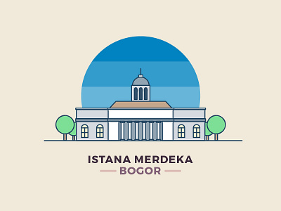 Merdeka Palace bogor icon illustration indonesia istana merdeka