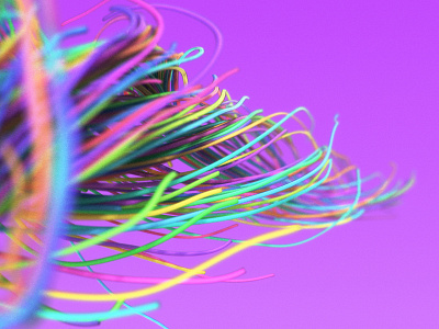 Rainbow Strands 3d blender cg colors cycles houdini purple sidefx strands