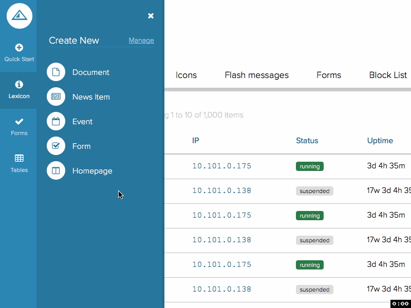 Quickstart interaction cms continuum drag drop gif jadu nav navigation pulsar ui user interface