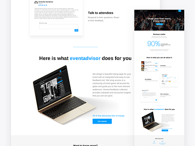 Eventadvisor clean clear landing page minimal ui ux webdesign