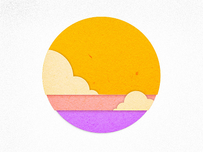 Paper sunrise cloud collage paper sunrise vector vintage