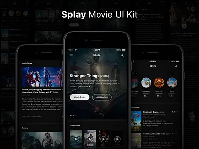 Splay Movie UI Kit clean dribbble film fresh modern movie