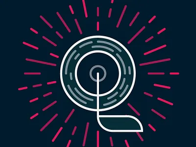 The Letter Q aaronsalphabet alphabet letter lettering lines q rays type typography