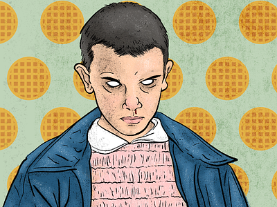 Eleven eggo eleven illustrator photoshop portrait stranger things waffles winona forever