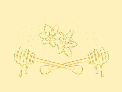 Honey illustration color flower gold handcrafted honey honeyjar icon icondesign illustration melted vector