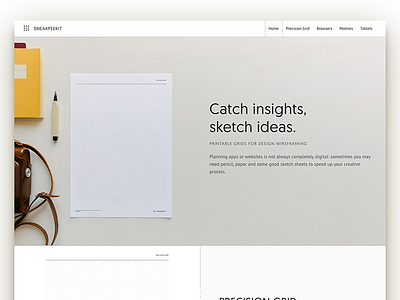 Sneakpeekit 2: Site Design design free freebie one page pdf sheets sketch template wireframing