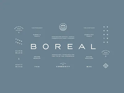 Boreal Applications arrowhead art badge boreal brand compass design identity lockups logo north type