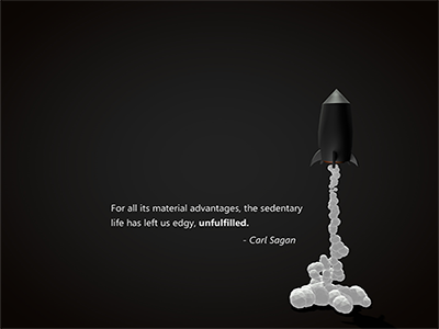 Unfulfilled 3d c4d carl sagan rocket space