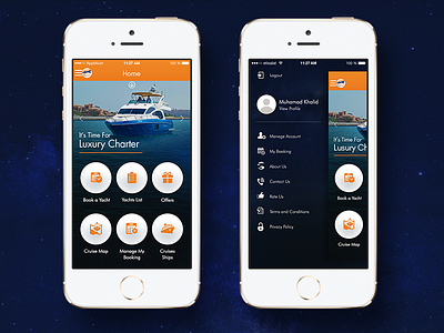 Yacht Booking application booking clean flat ios mobile online ui ux