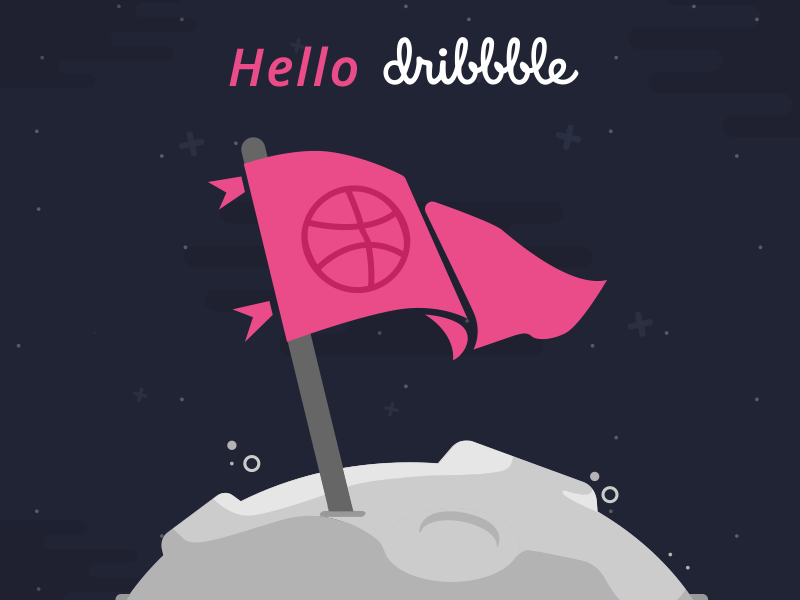 Just landed cosmo dribbble first shot flag gif hello land photoshop welcome