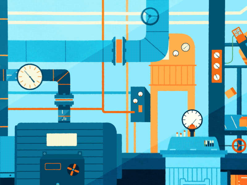 Motors on motors after effects character color efficiency green illustration motors vfd