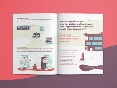Cocoon House brochure cocoon design homelessness housing illustration pastel print report