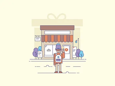 Spot Charge boy click illustration gift offer shop vector