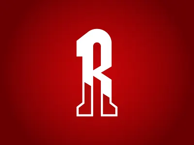 R alphabet athletic gradient letter r